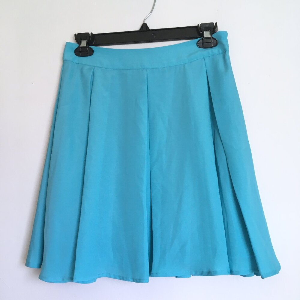 Collective Concepts Turquoise Pleated Skirt